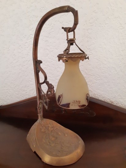 エミールガレ　すみれの花のテーブル（デスク）ランプ　アールヌーボー期