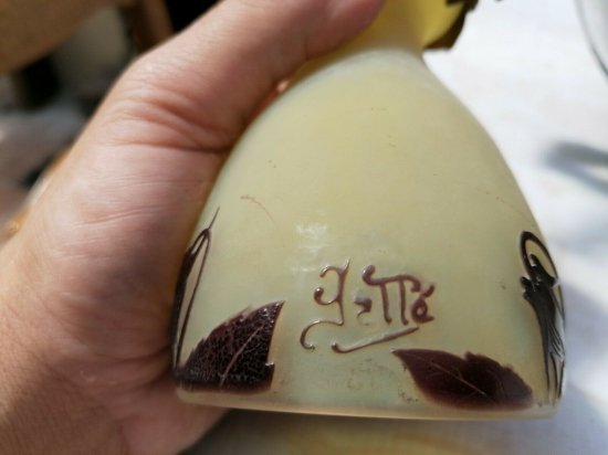 エミールガレ　すみれの花のテーブル（デスク）ランプ　アールヌーボー期