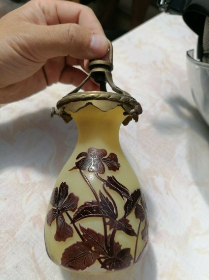 エミールガレ　すみれの花のテーブル（デスク）ランプ　アールヌーボー期