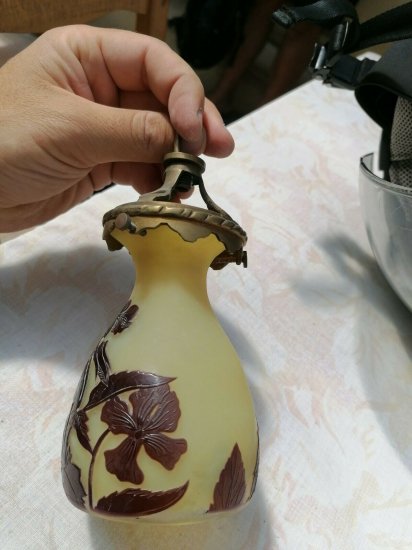 エミールガレ　すみれの花のテーブル（デスク）ランプ　アールヌーボー期