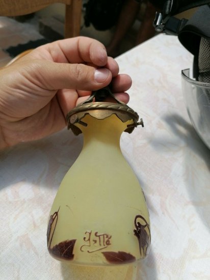 エミールガレ　すみれの花のテーブル（デスク）ランプ　アールヌーボー期