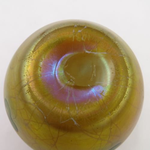 希少！ルイス・カムフォート・ティファニー（Louis Comfort Tiffany）花瓶 ファブリル ハート/葉　7.6ｃｍ