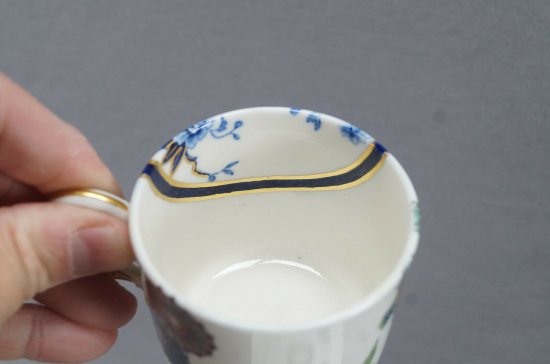 ロイヤルウースター　B315　コバルト＆マルチカラー　色彩の美しいコーヒーカップ＆ソーサー　1878年製