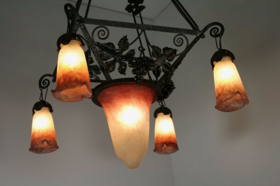 ミューラー兄弟　アールヌーボー ５燈シャンデリア