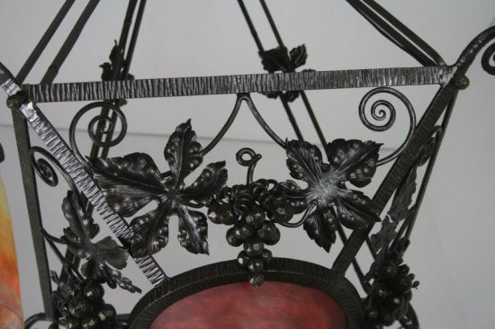 ミューラー兄弟　アールヌーボー ５燈シャンデリア