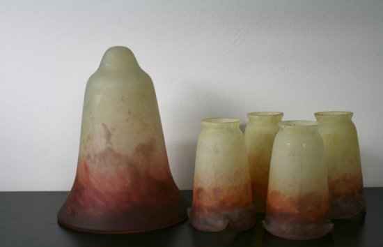 ミューラー兄弟　アールヌーボー ５燈シャンデリア