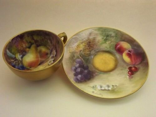 ロイヤルウースターペインテッドフルーツカップ＆ソーサー　洋梨