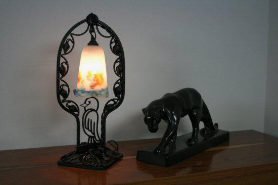 アールヌーボー　ミューラー兄弟　テーブルランプ　1910年　フランス製