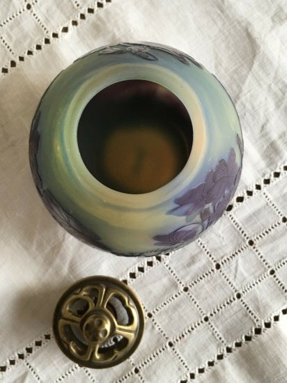 エミールガレ　すみれの花のテーブルランプ　1900年製