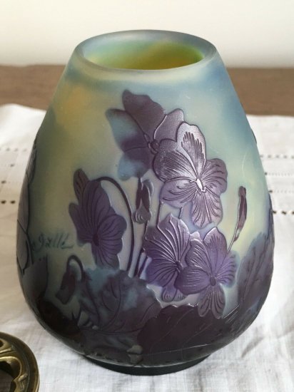 エミールガレ　すみれの花のテーブルランプ　1900年製