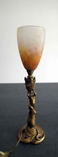 ドーム兄弟　テーブルランプ　アールデコ/アールヌーボー　女性とヘビのデザイン