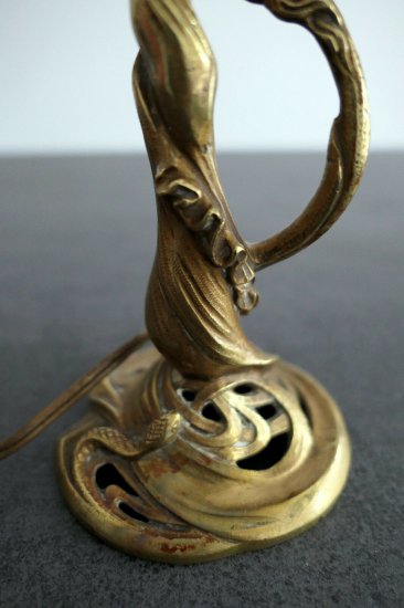 ドーム兄弟　テーブルランプ　アールデコ/アールヌーボー　女性とヘビのデザイン