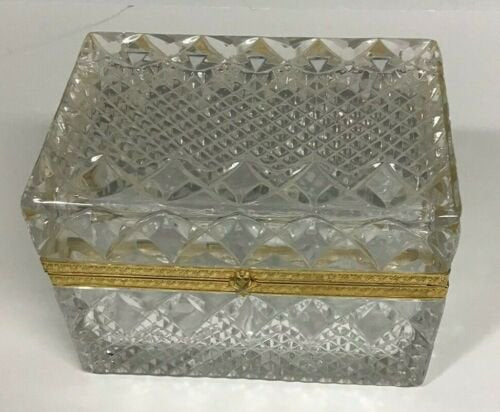 ヴィンテージ カットガラス ジュエリーボックス