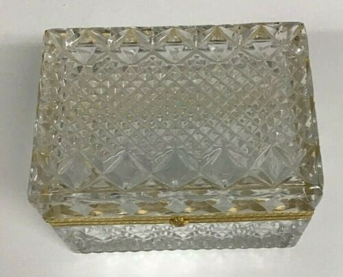 ヴィンテージ カットガラス ジュエリーボックス