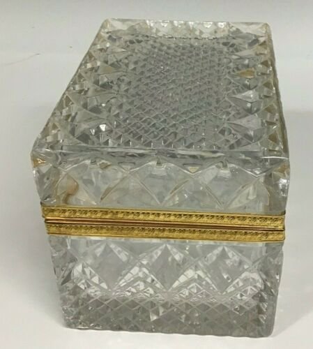 ヴィンテージ カットガラス ジュエリーボックス