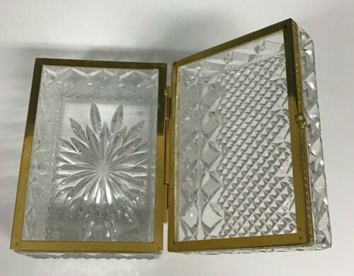ヴィンテージ カットガラス ジュエリーボックス