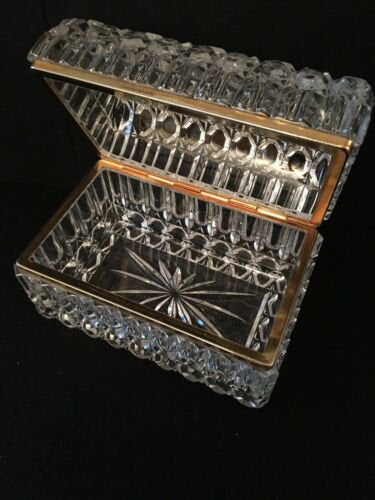 アンティーク フレンチ バカラ クリスタル 真鍮 ジュエリーボックス トリンケットボックス