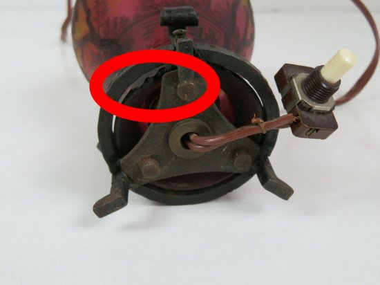 ドーム兄弟　アールヌーボー　ランプ　湖畔の景色　1910年製