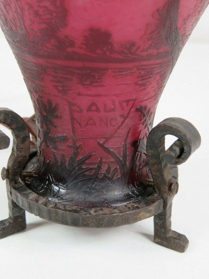 ドーム兄弟　アールヌーボー　ランプ　湖畔の景色　1910年製