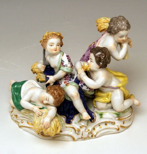 マイセン　ケンドラー作　四季　夏の寓意　4人の天使　1級品