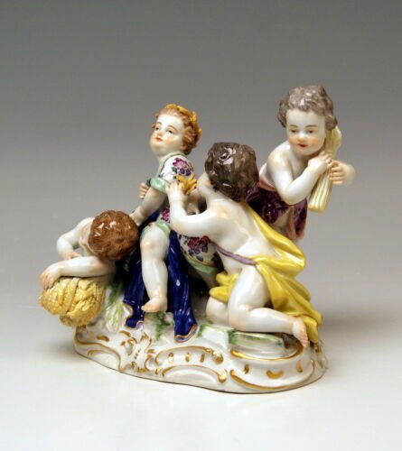 マイセン　ケンドラー作　四季　夏の寓意　4人の天使　1級品