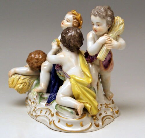 マイセン　ケンドラー作　四季　夏の寓意　4人の天使　1級品