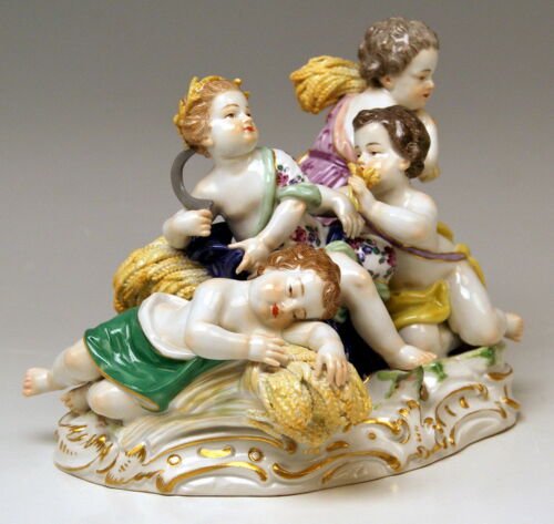 マイセン　ケンドラー作　四季　夏の寓意　4人の天使　1級品