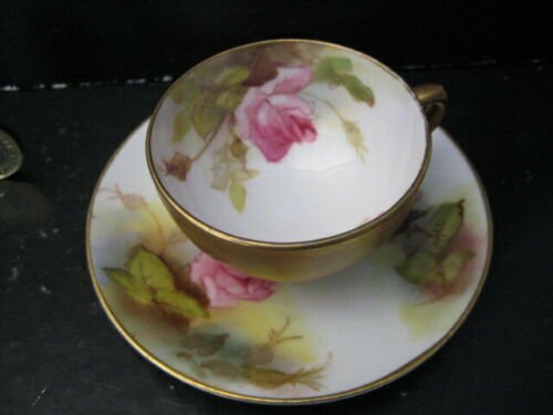 ロイヤルウースター　ミニチュア　ピンクローズ　カップ　ソーサー