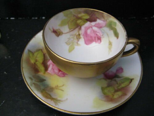 ロイヤルウースター　ミニチュア　ピンクローズ　カップ　ソーサー