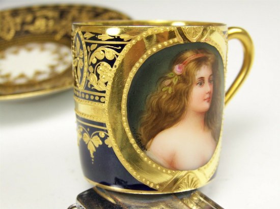 ロイヤルウィーン　デミタスカップ&ソーサー　Volupte(妖艶)　ワグナー作　希少品