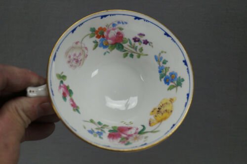 ミントン　ピンクローズ　ブルー＆ゴールド　ティーカップ＆ソーサーセット　1914年頃