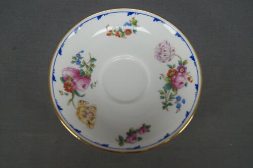 ミントン　ピンクローズ　ブルー＆ゴールド　ティーカップ＆ソーサーセット　1914年頃