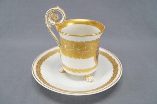 KPMベルリン　手描き　第二次世界大戦　フォン・ヒンデンブルク　肖像画　ゴールドリーフ　カップ＆ソーサー