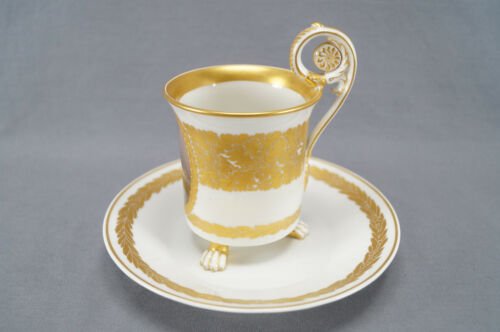 KPMベルリン　手描き　第二次世界大戦　フォン・ヒンデンブルク　肖像画　ゴールドリーフ　カップ＆ソーサー