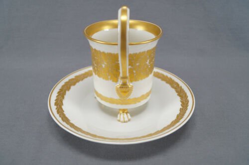 KPMベルリン　手描き　第二次世界大戦　フォン・ヒンデンブルク　肖像画　ゴールドリーフ　カップ＆ソーサー