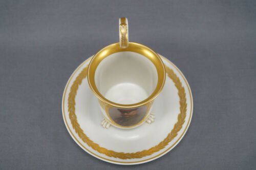 KPMベルリン　手描き　第二次世界大戦　フォン・ヒンデンブルク　肖像画　ゴールドリーフ　カップ＆ソーサー