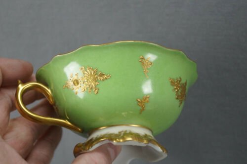 ハーシュ　ドレスデン　手描き　恋人　金彩　ティーカップ＆ソーサーセット