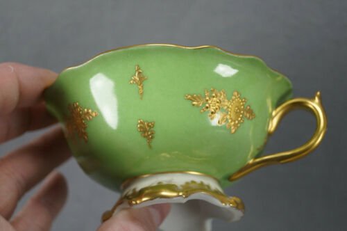 ハーシュ　ドレスデン　手描き　恋人　金彩　ティーカップ＆ソーサーセット