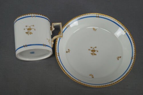 ロイヤルヴィエナ　手描き　ゴールド＆ブルー　コーヒーカップ＆ソーサーセット　1802年頃