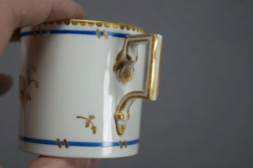 ロイヤルヴィエナ　手描き　ゴールド＆ブルー　コーヒーカップ＆ソーサーセット　1802年頃