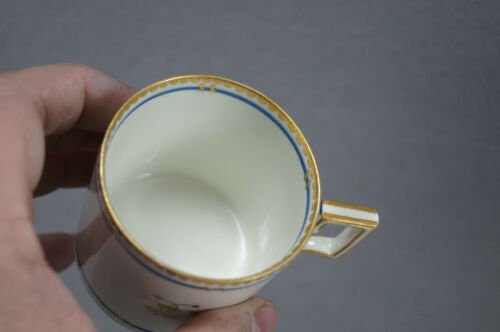 ロイヤルヴィエナ　手描き　ゴールド＆ブルー　コーヒーカップ＆ソーサーセット　1802年頃