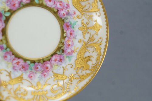 ル・ロゼ パリ　手描き　バラ　グリフィン　金彩　デミタスカップ＆ソーサーセット