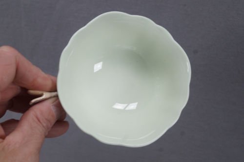 パラゴン　青磁色　アールデコ　蝶ハンドル　ボーンチャイナ　ティーカップ＆ソーサーセット