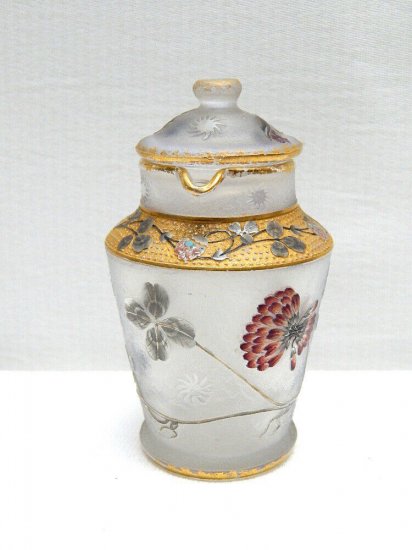 ドームナンシー　カメオグラス　ガラスポット　アールヌーボー　1900年製　希少品