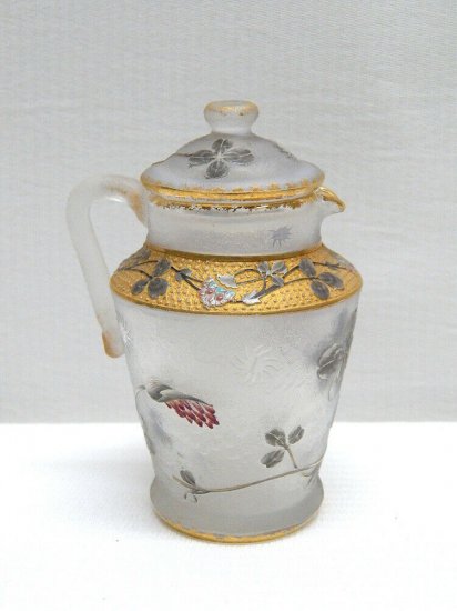 ドームナンシー　カメオグラス　ガラスポット　アールヌーボー　1900年製　希少品