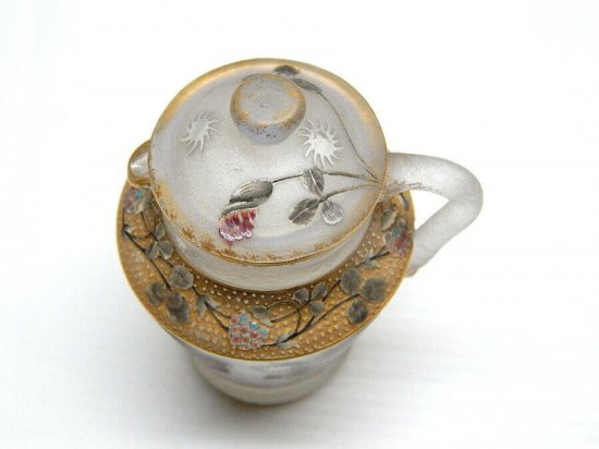 ドームナンシー　カメオグラス　ガラスポット　アールヌーボー　1900年製　希少品