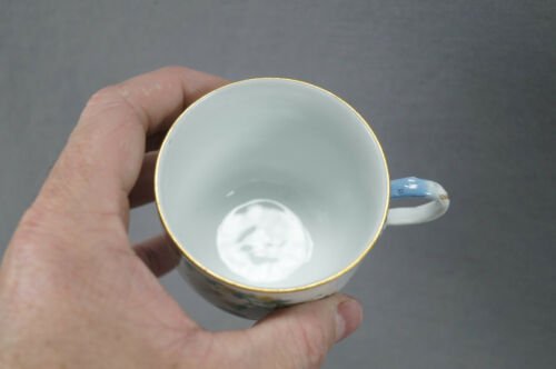 マイセン　手描き　女性　花柄　コーヒーカップ＆ソーサーセット　1756～1780年頃