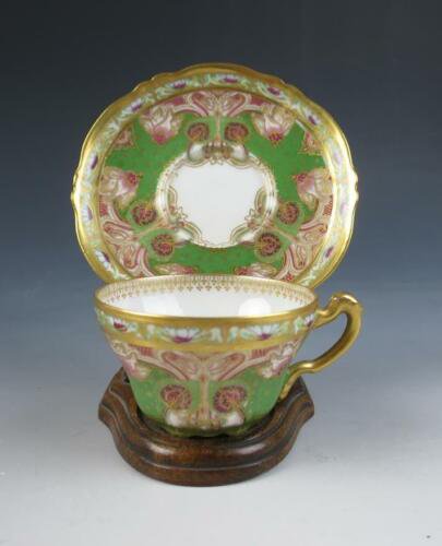 アンティーク　19世紀　アヴィランド　リモージュ　アールヌーヴォー　デミタスカップ＆ソーサーセット