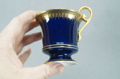 ゲラン　リモージュ　セーヴルスタイル　ナポレオン＆ジョセフィーヌ　ポートレート　コバルトブルー＆ゴールド　カップ＆ソーサー