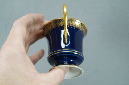 ゲラン　リモージュ　セーヴルスタイル　ナポレオン＆ジョセフィーヌ　ポートレート　コバルトブルー＆ゴールド　カップ＆ソーサー